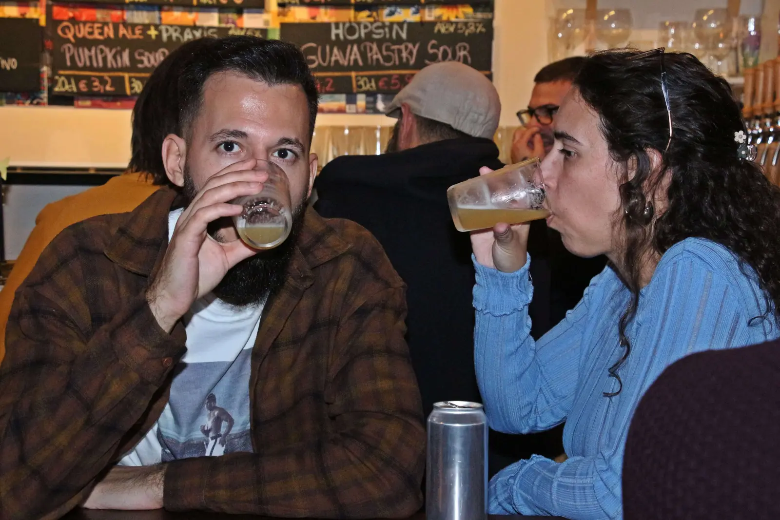 Selection of craft beers on tap at Queen Ale